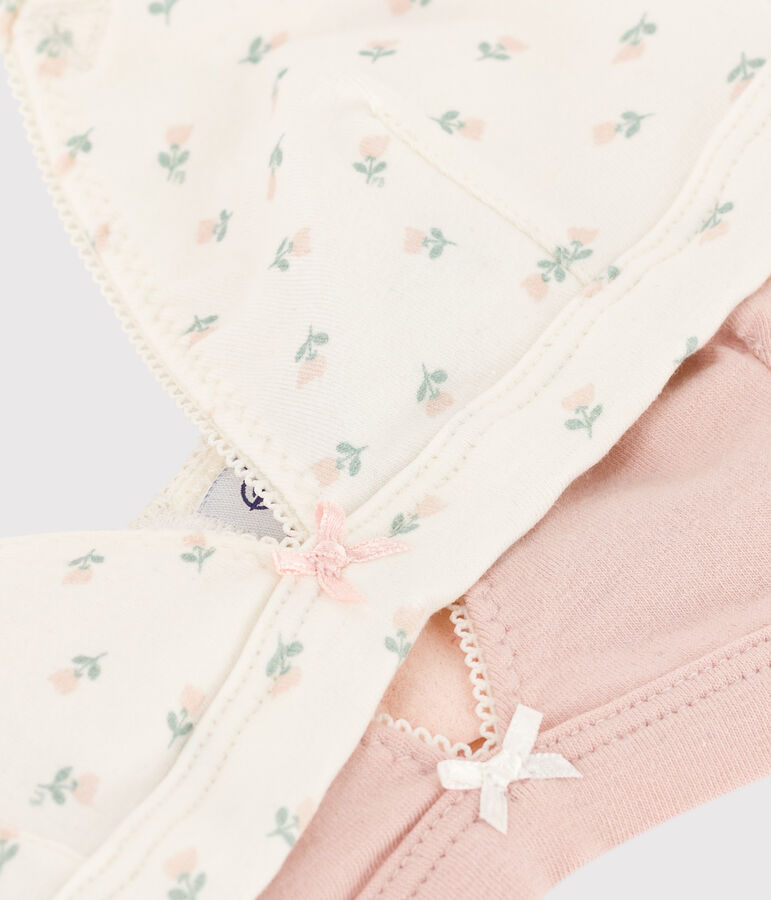 Girls' Floral Cotton and Elastane Bras - 2-Pack multicolor