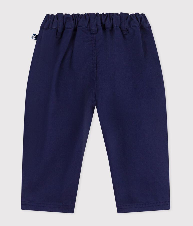 Babies' plain twill trousers SOIR blue