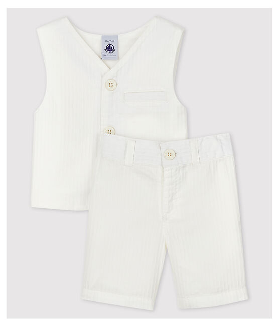Baby Boys' Stripy Poplin Clothing - 2-Pack MARSHMALLOW white/MULTICO white