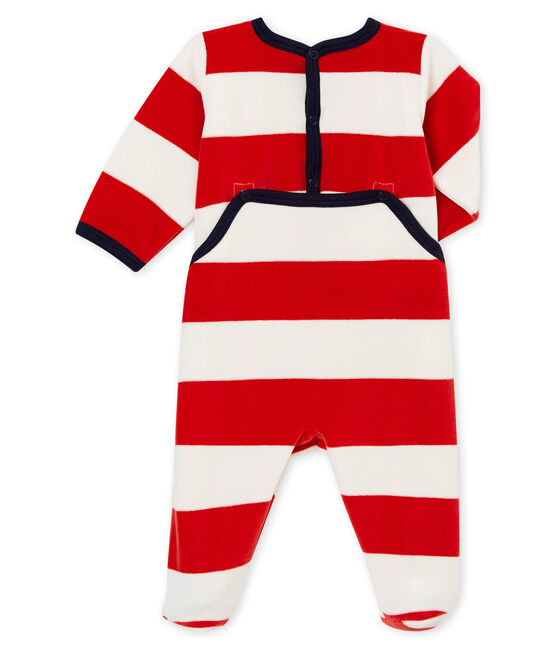 Baby boy's sleepsuit TERKUIT red/MARSHMALLOW white