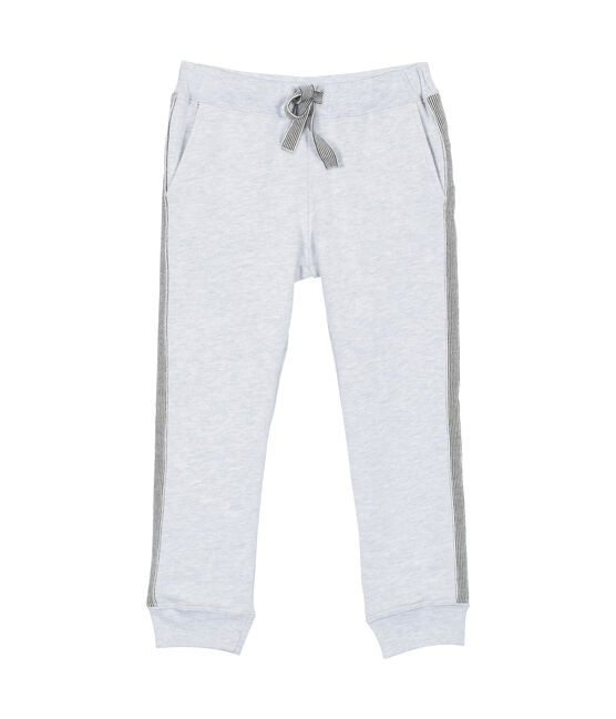 Boy's brushed cotton jogging trousers BELUGA CHINE grey