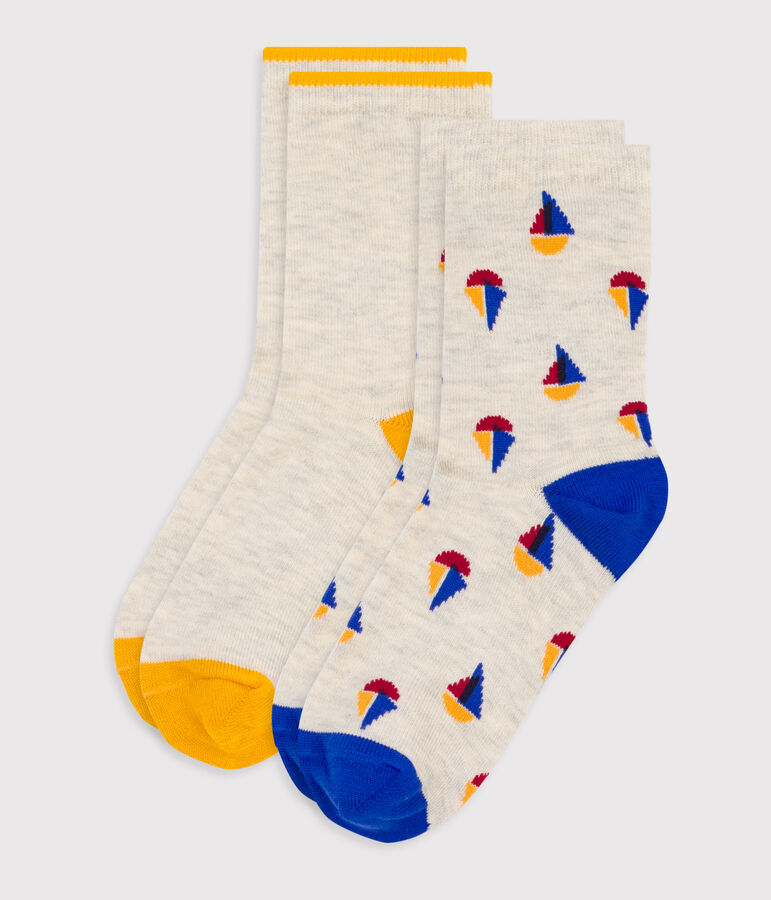 Children's cotton socks printed with boats - 2-Pack multicolor