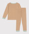 Children's striped cotton pyjamas CUIVRE brown/MARSHMALLOW