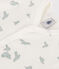 Babies' short cotton whale pattern jumpsuit MARSHMALLOW white/MULTICO white