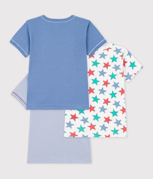 Pack of children's short-sleeved star-print cotton T-shirts multicolor