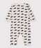 Navy Whale Patterned Footless Cotton Pyjamas MONTELIMAR beige/MEDIEVAL blue