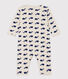Navy Whale Patterned Footless Cotton Pyjamas