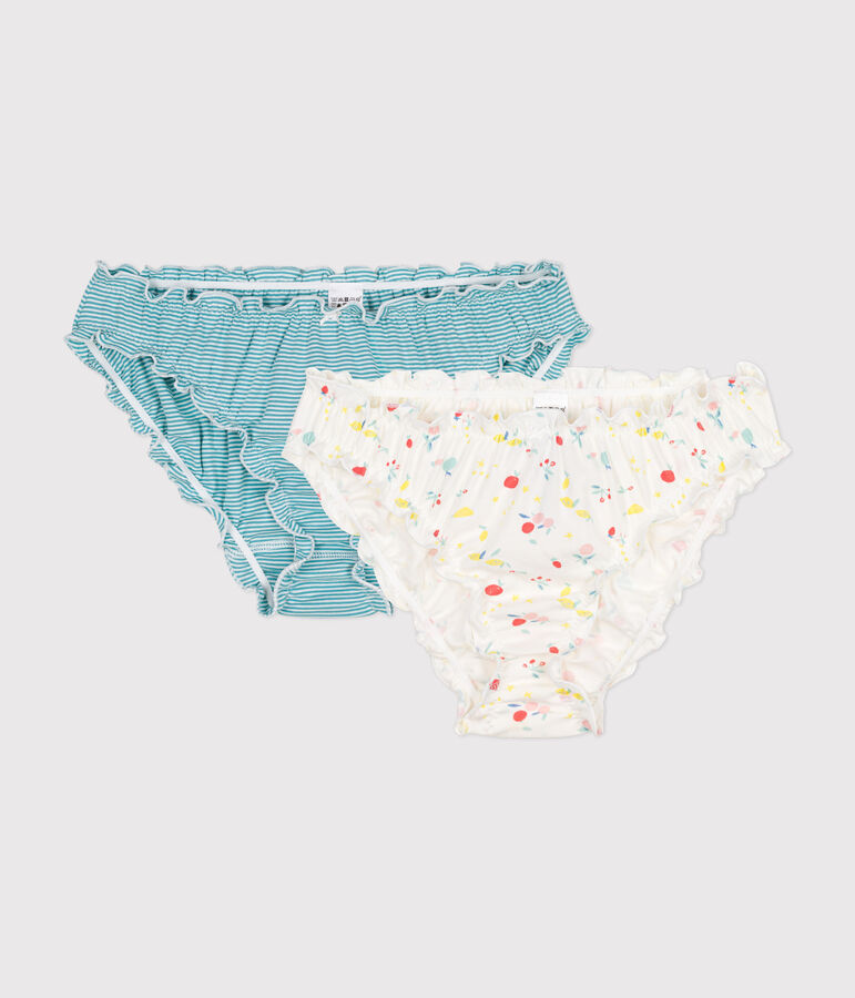Women's ruffled cotton briefs - 2-pack multicolor
