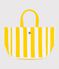 Women's stripy cotton terry beach bag yellow/white