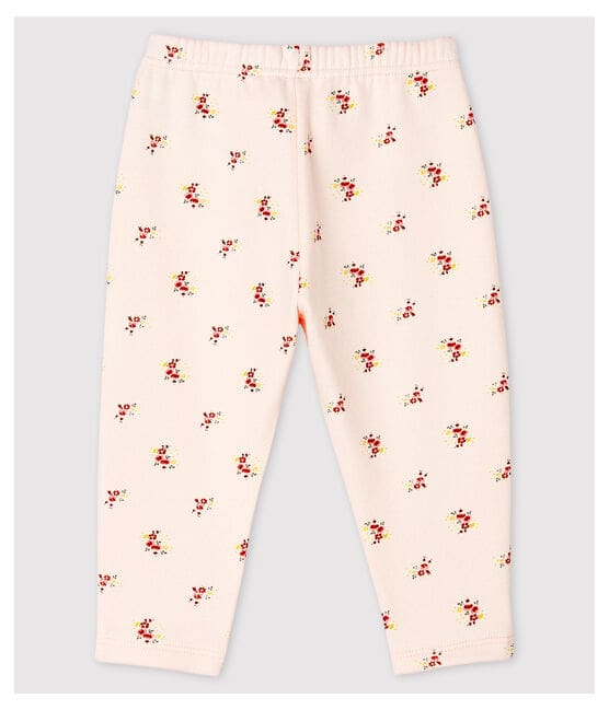 Baby Girls' Fleece Print Trousers FLEUR pink/MULTICO white