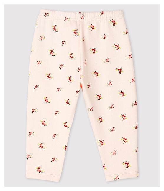 Baby Girls' Fleece Print Trousers FLEUR pink/MULTICO white