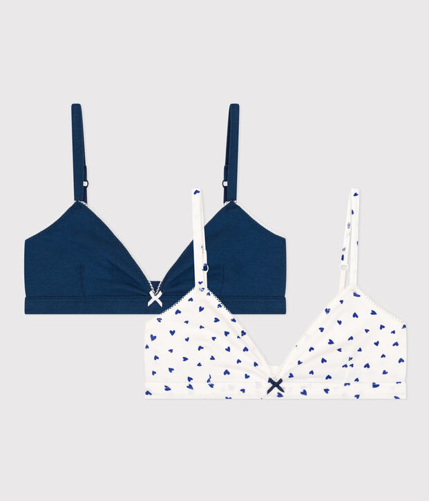 Girls' Heart Cotton and Elastane Bras - 2-Pack multicolor