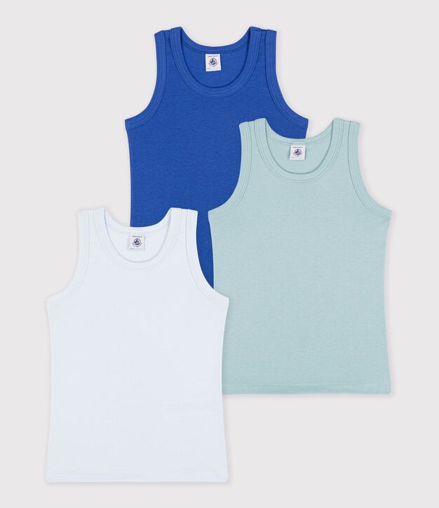Pack of children's plain cotton tank tops multicolor
