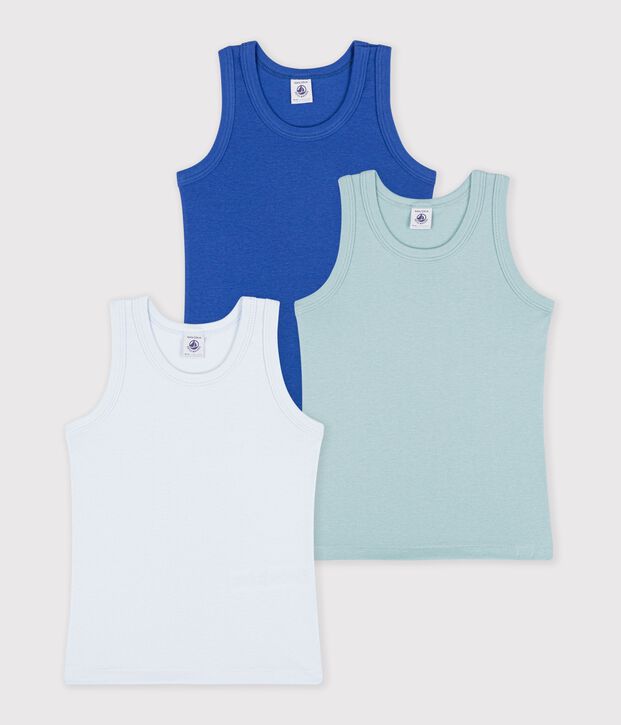 Pack of children's plain cotton tank tops multicolor