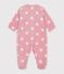 Babies' onesie in heart-print fleece pink/white