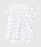 Baby girl's flower print dress with bloomers in poplin MARSHMALLOW white/MULTICO white
