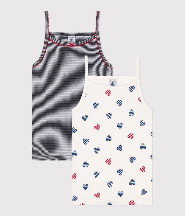 Children's printed cotton tank tops - 2-pack multicolor