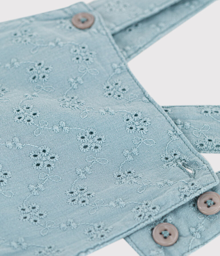 Babies' English embroidery Dungaree Shorts green