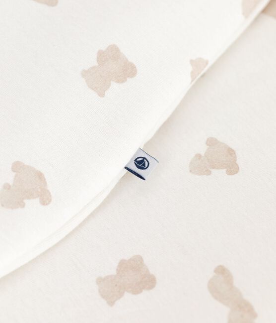 Babies' 2 TOG bear-print cotton sleeping bag MARSHMALLOW /BRUN