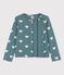 Girls' Print Cotton Cardigan BRUT green/AVALANCHE white