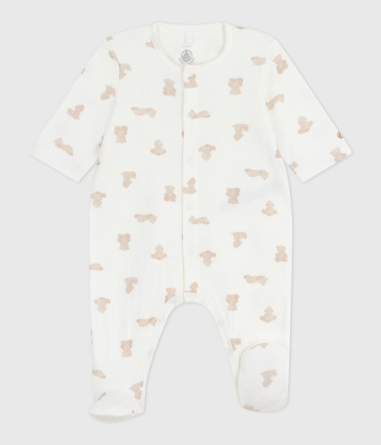 Babies' printed tube knit pyjama suit MARSHMALLOW /BRUN