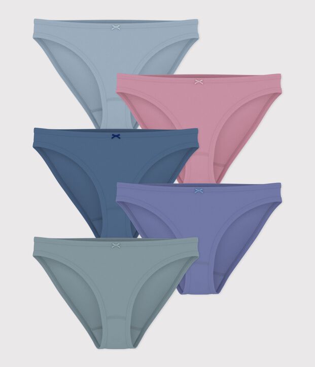 Pack of women's plain cotton pants multicolor