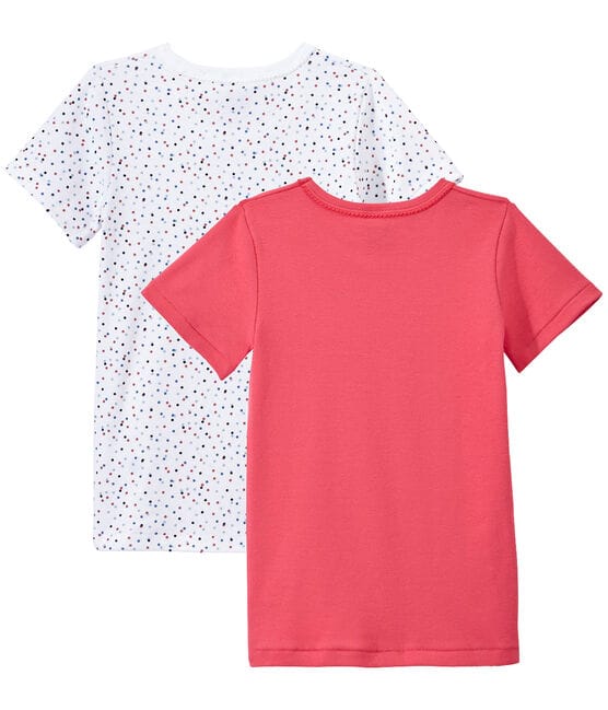 Set of 2 girls' short-sleeved t-shirts LOT white