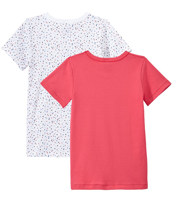 Set of 2 girls' short-sleeved t-shirts LOT white