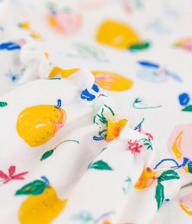 Girls' Sleeveless Cotton Dress white/multicolor