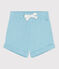 Babies' plain cotton shorts AQUATIC blue