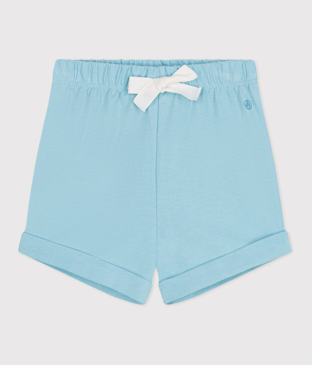 Babies' plain cotton shorts blue