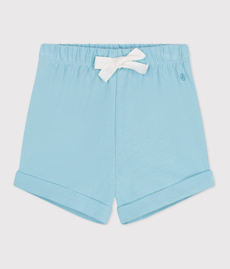 Babies' plain cotton shorts blue