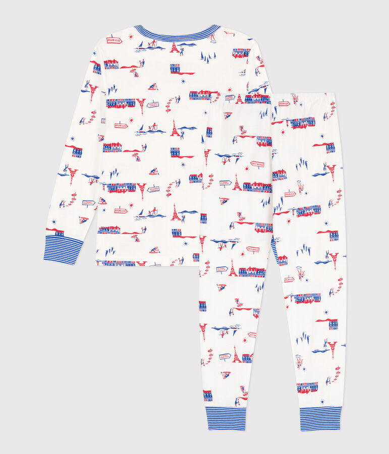 Unisex Paris Themed Cotton Pyjamas white/multicolor