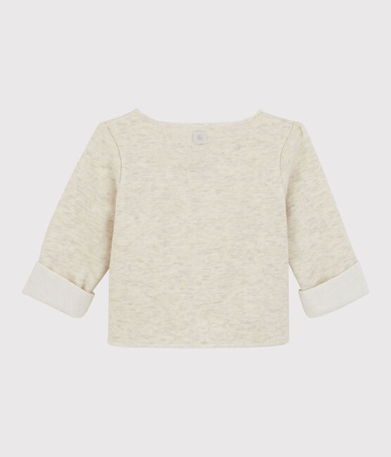 Babies' Marled Grey Organic Cotton Jersey Cardigan MONTELIMAR CHINE beige