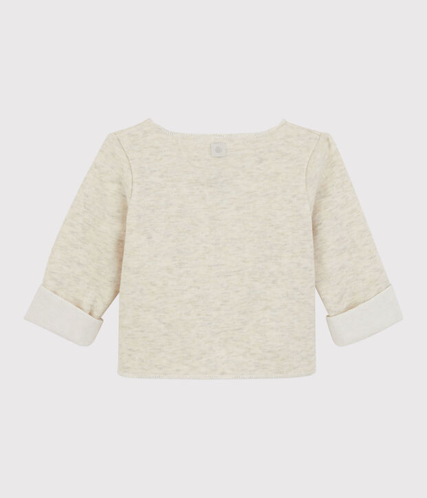 Babies' Marled Grey Organic Cotton Jersey Cardigan MONTELIMAR CHINE