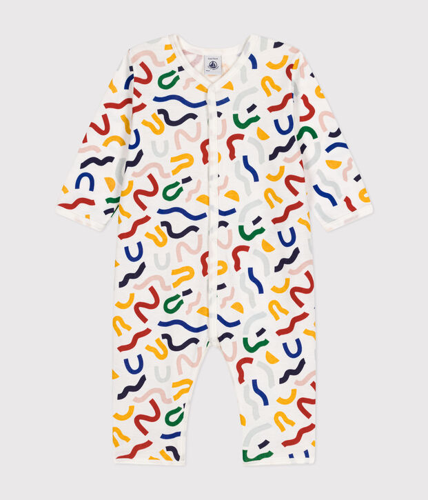 Babies' Luminous Print Footless Cotton Pyjamas white/multicolor