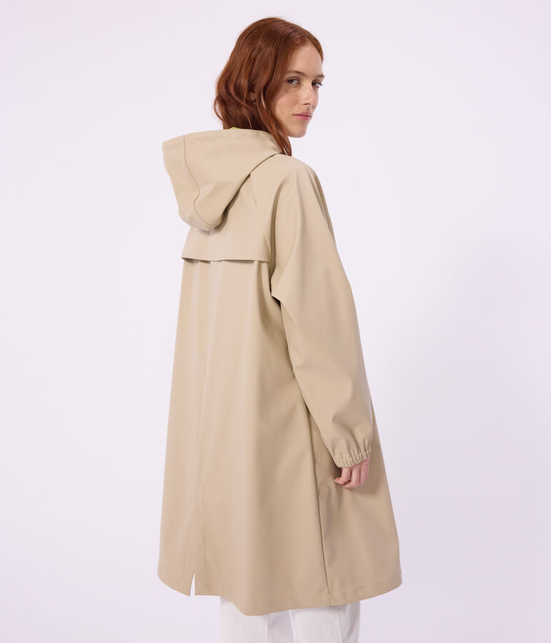 Women's long raincoat in two colours beige