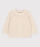 Babies' Cable Knit Cotton Pullover AVALANCHE Ecru