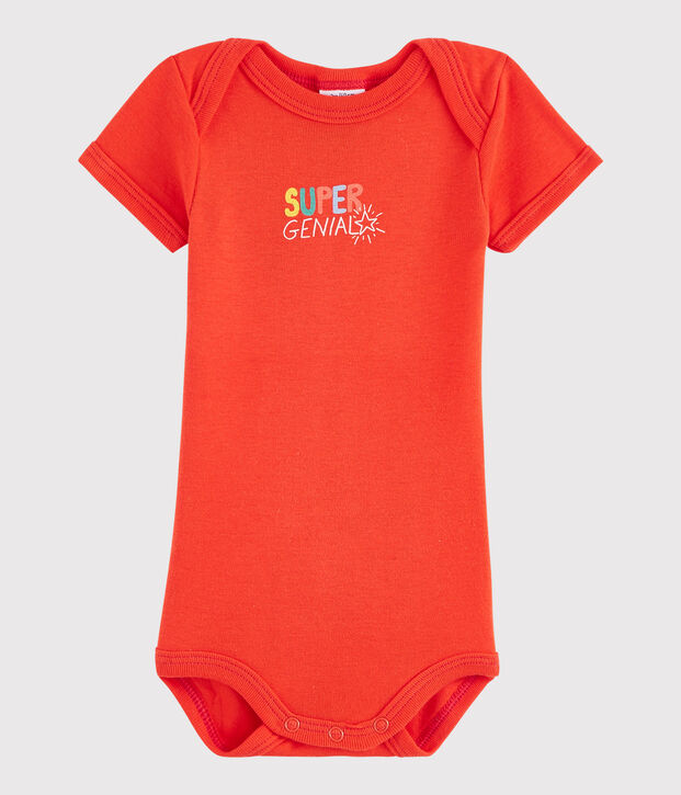 Baby Boys' Short-Sleeved Bodysuit red