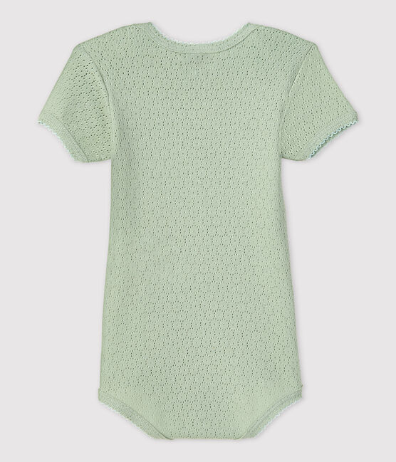 Babies' Short-Sleeved Openwork Bodysuit HERBIER green