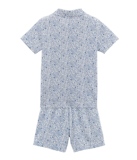 Boys' short Pyjamas MARSHMALLOW white/MAJOR blue