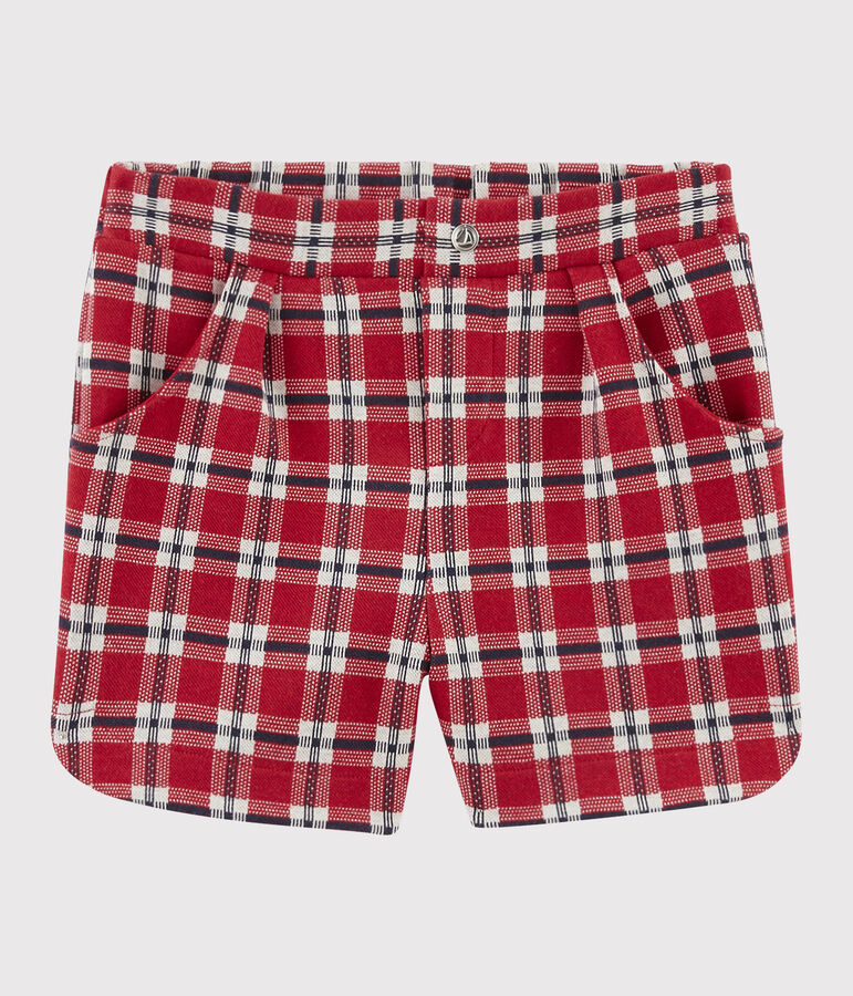 Girls' knit shorts red/multicolor