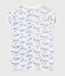 Babies' Paris print cotton playsuit with a collar MARSHMALLOW white/MULTICO white