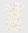 Girls' Summer Fruit Pattern Organic Cotton Short Pyjamas MARSHMALLOW white/MULTICO white