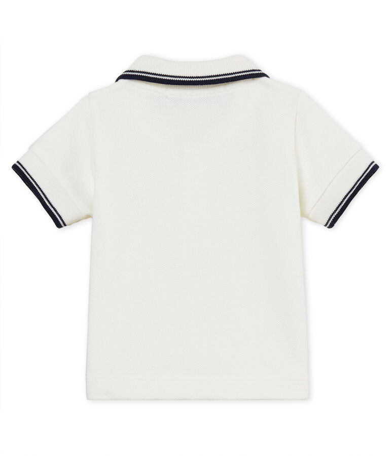 Baby boys' plain piqu&eacute; polo shirt white