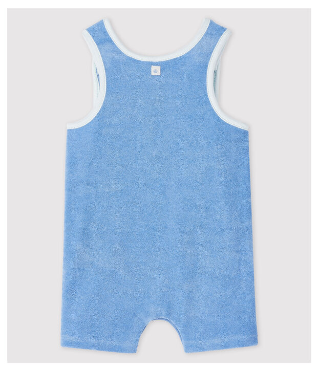 Babies' Blue Organic Cotton Terry Dungaree Shorts blue