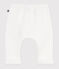 Babies' soft, warm plain cotton trousers MILK Ecru