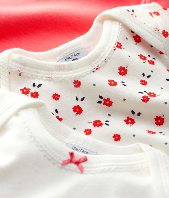 Baby Girls' Floral Long-Sleeved Organic Cotton Bodysuits - 3-Pack variante 1