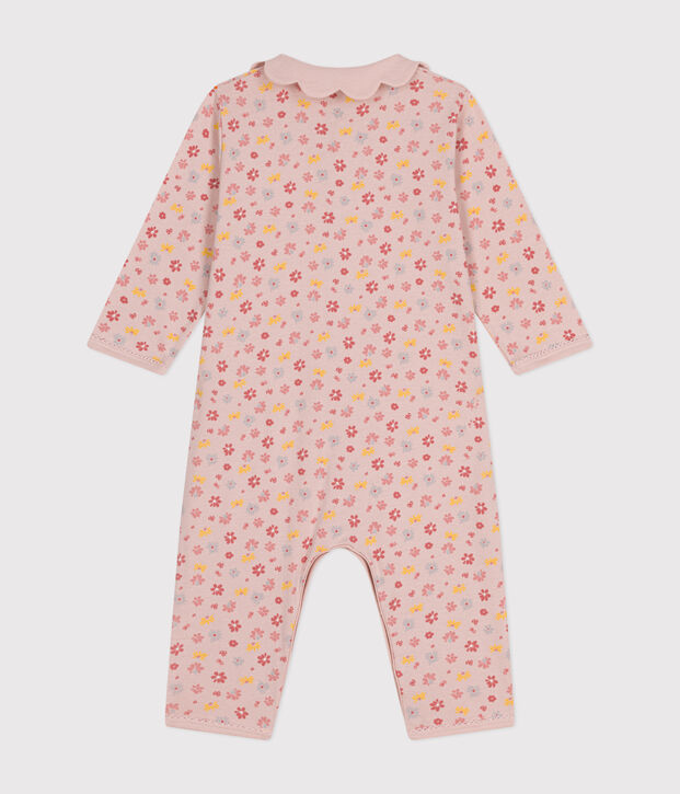 Babies' Footless Floral Cotton Pyjamas pink/multicolor