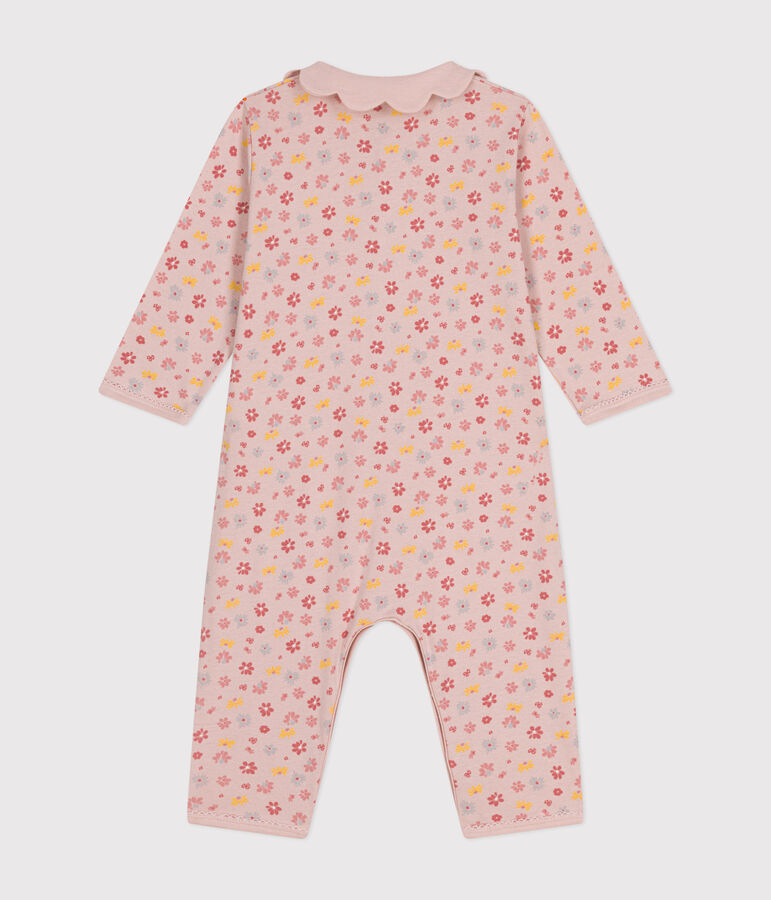 Babies' Footless Floral Cotton Pyjamas pink/multicolor